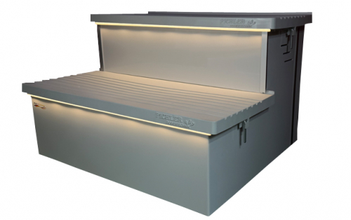 Dosiertreppe signalweiß RAL9003, inkl. WPD-A4 mini pH/Redox